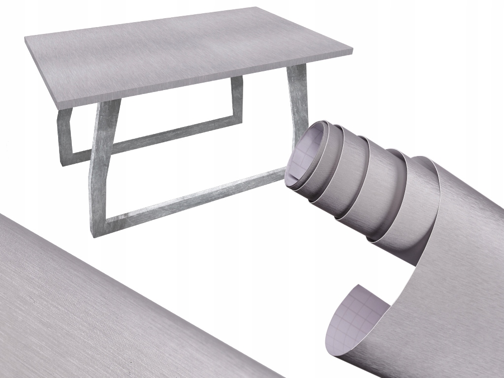 Fólia z hliníka napodobňujúca brúsený kov, šedá, 1,52 x 30 m