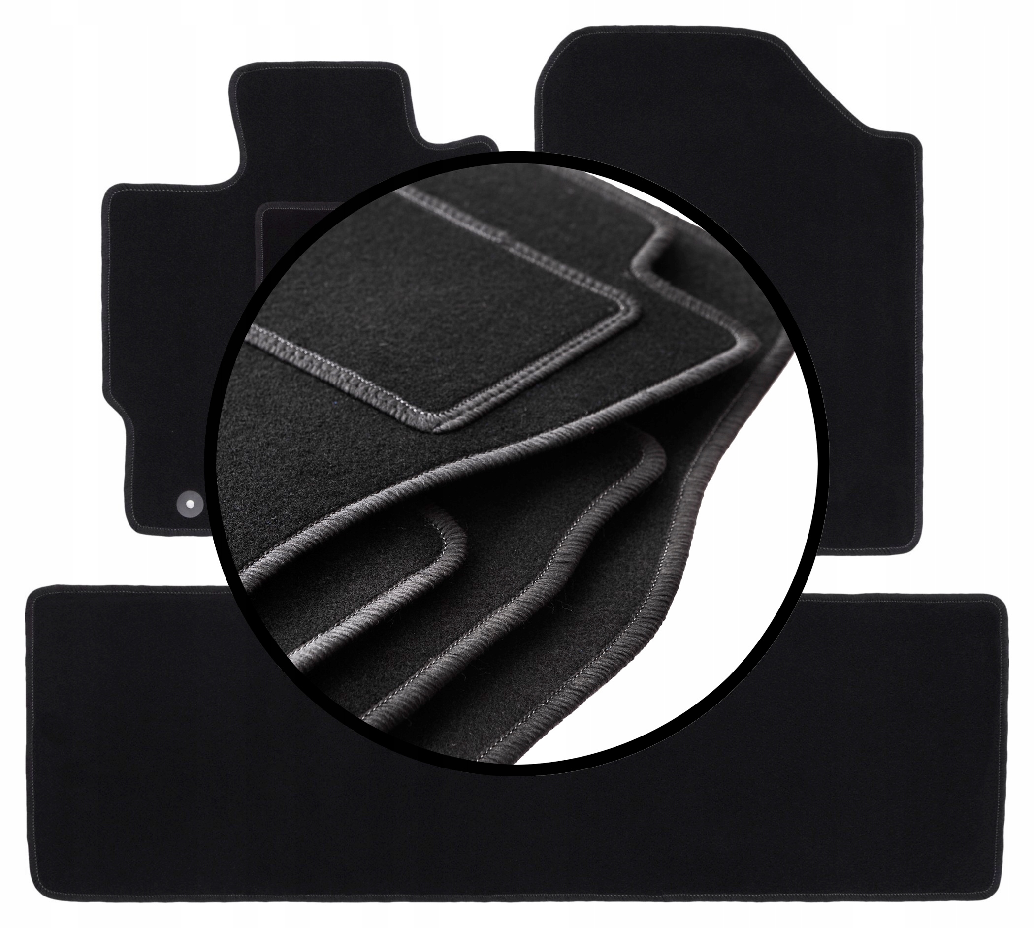 Velurové koberce komplet pro: Toyota Yaris III benzín (2011-2019)