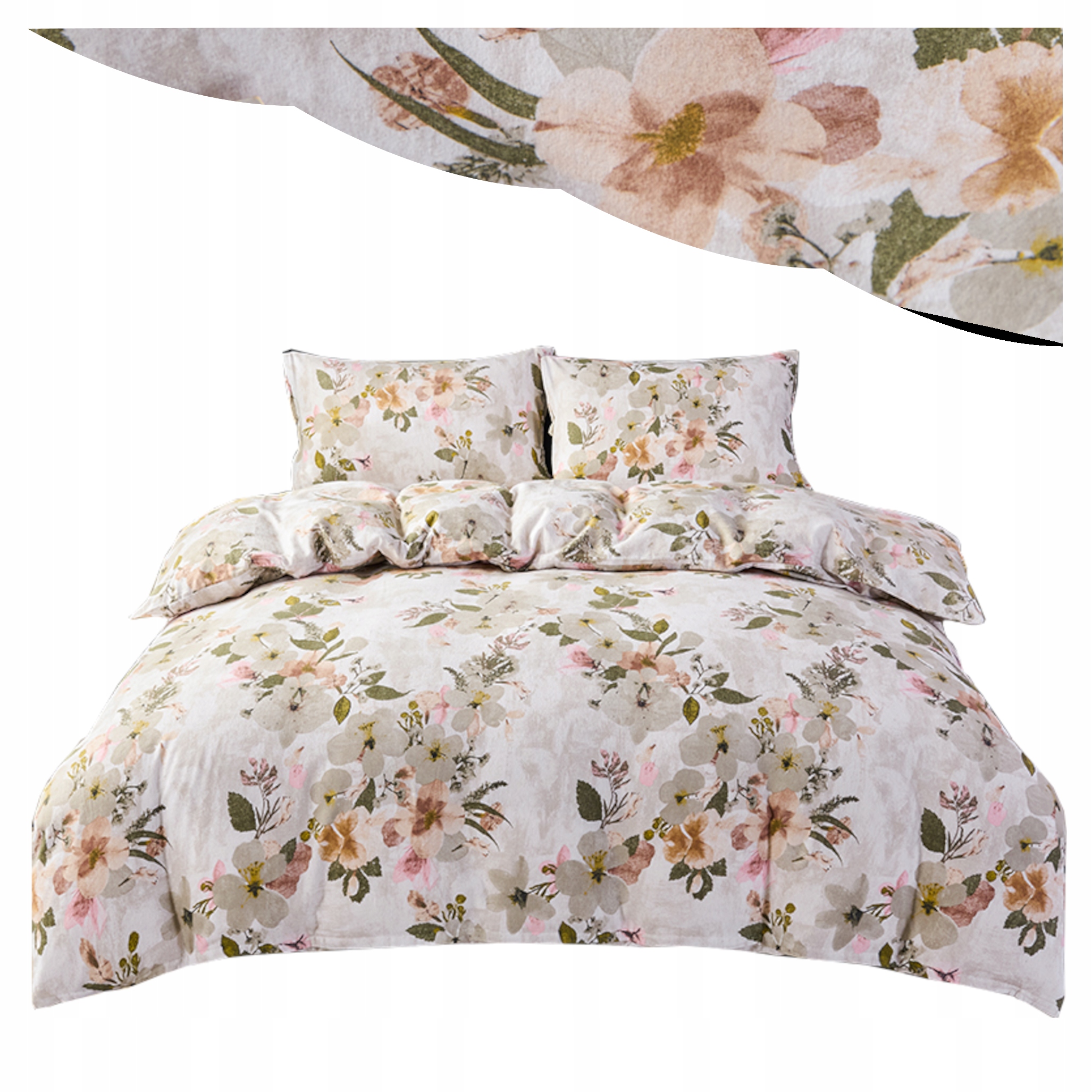 Pościel Flanelowa 160x200 Komplet Pościeli 100% Bawełna Gruba i Ciepła