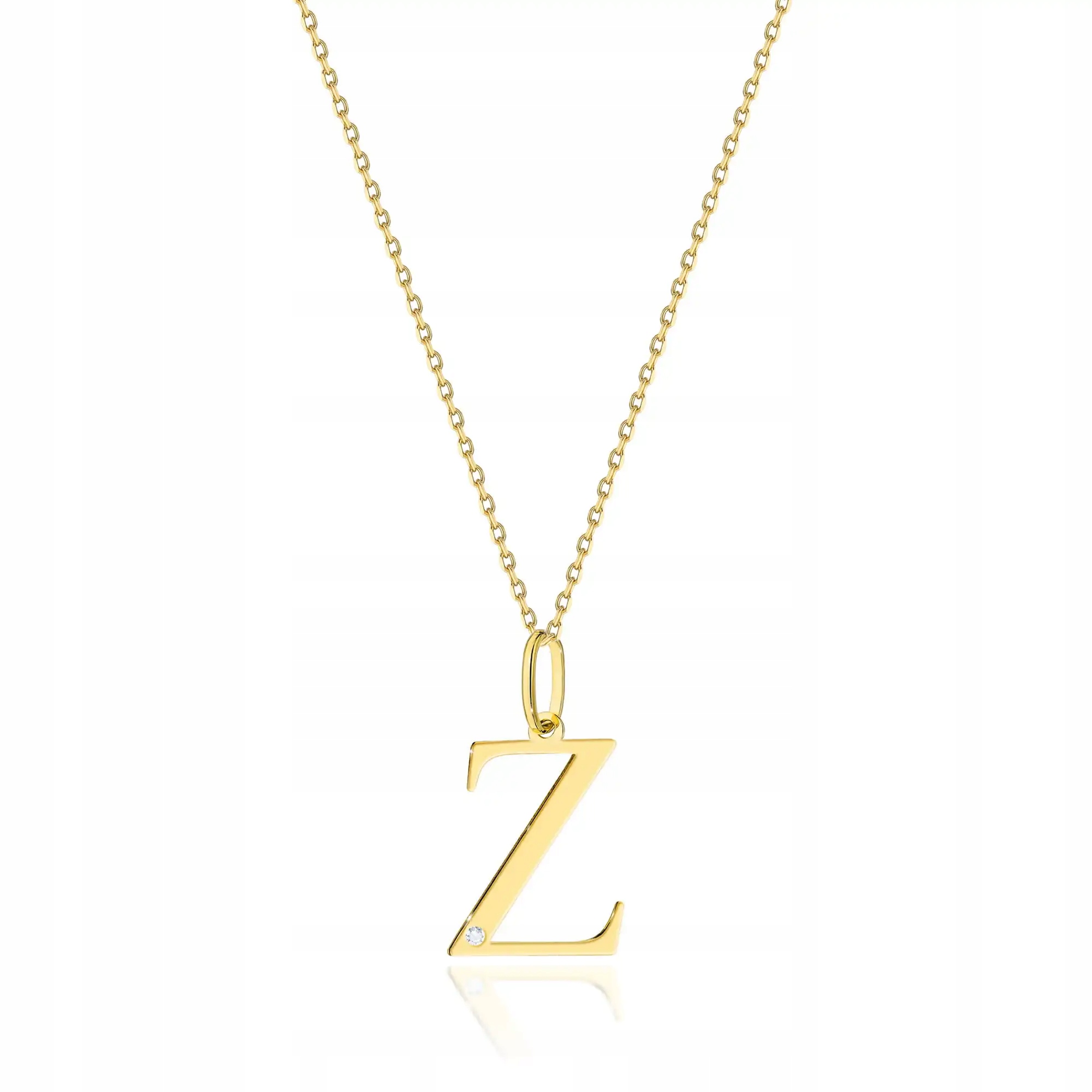 Dámský zlatý náhrdelník 585 s diamanty písmeno Z od klenotníka jako dárek 14k