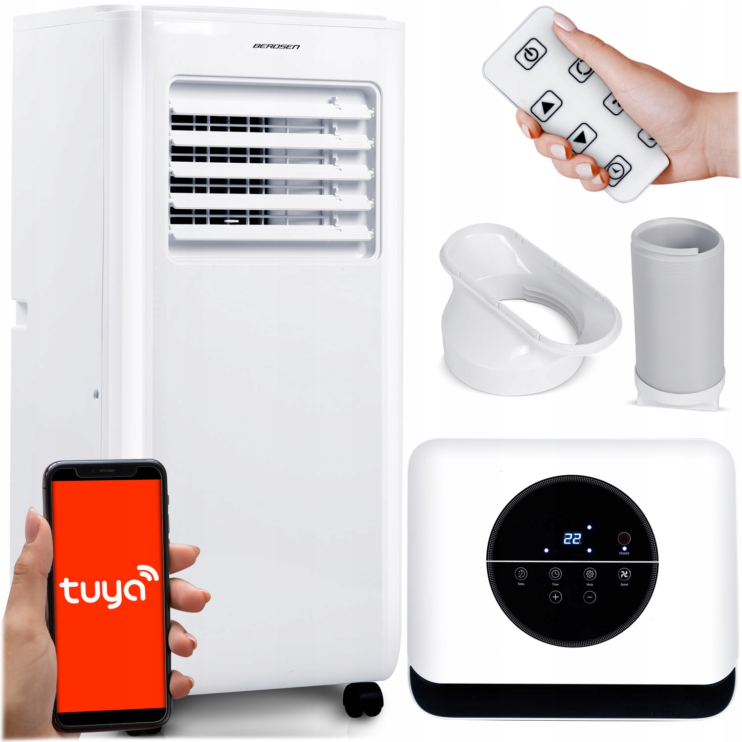 Přenosný klimatizátor 2,9 kW WiFi Odvlhčovač 40 m2 26 l BD-580 Tuya Smart