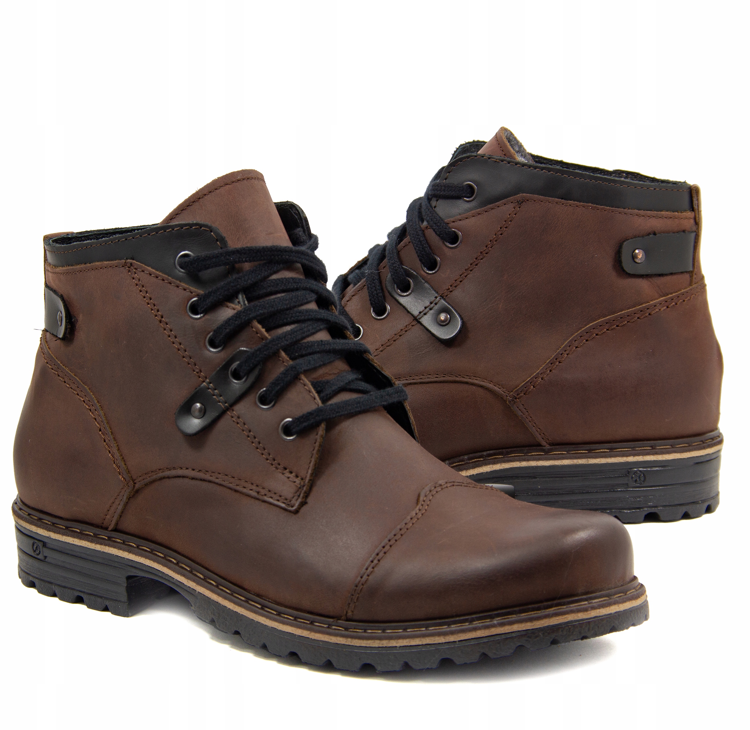 Pánské zimní zateplené boty kotníkové boty pohodlné černé C15 br 43