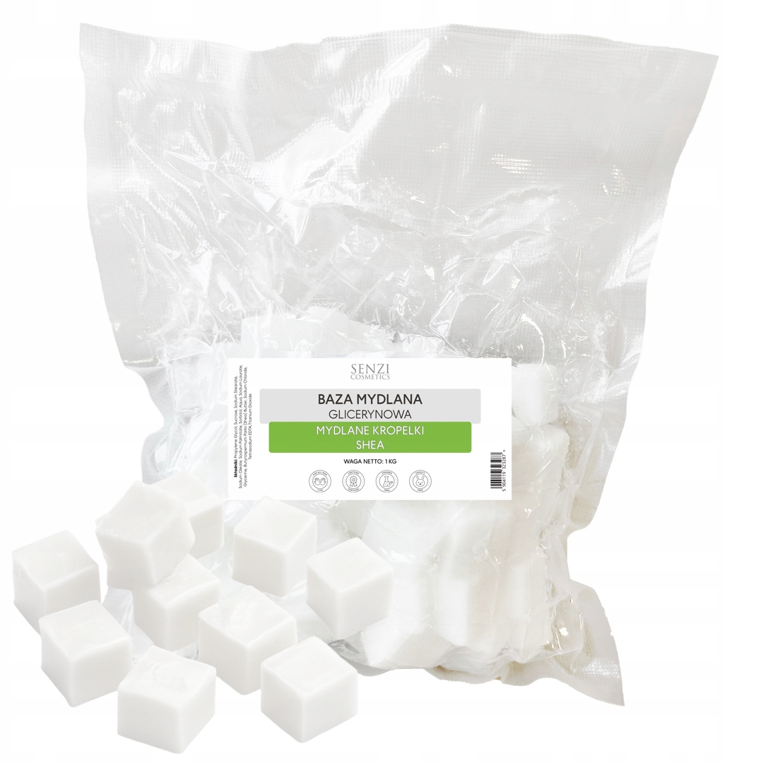 Glycerinová mýdlová báze Mýdlové Kapky Bambucké máslo Krájená kostka 16x1kg