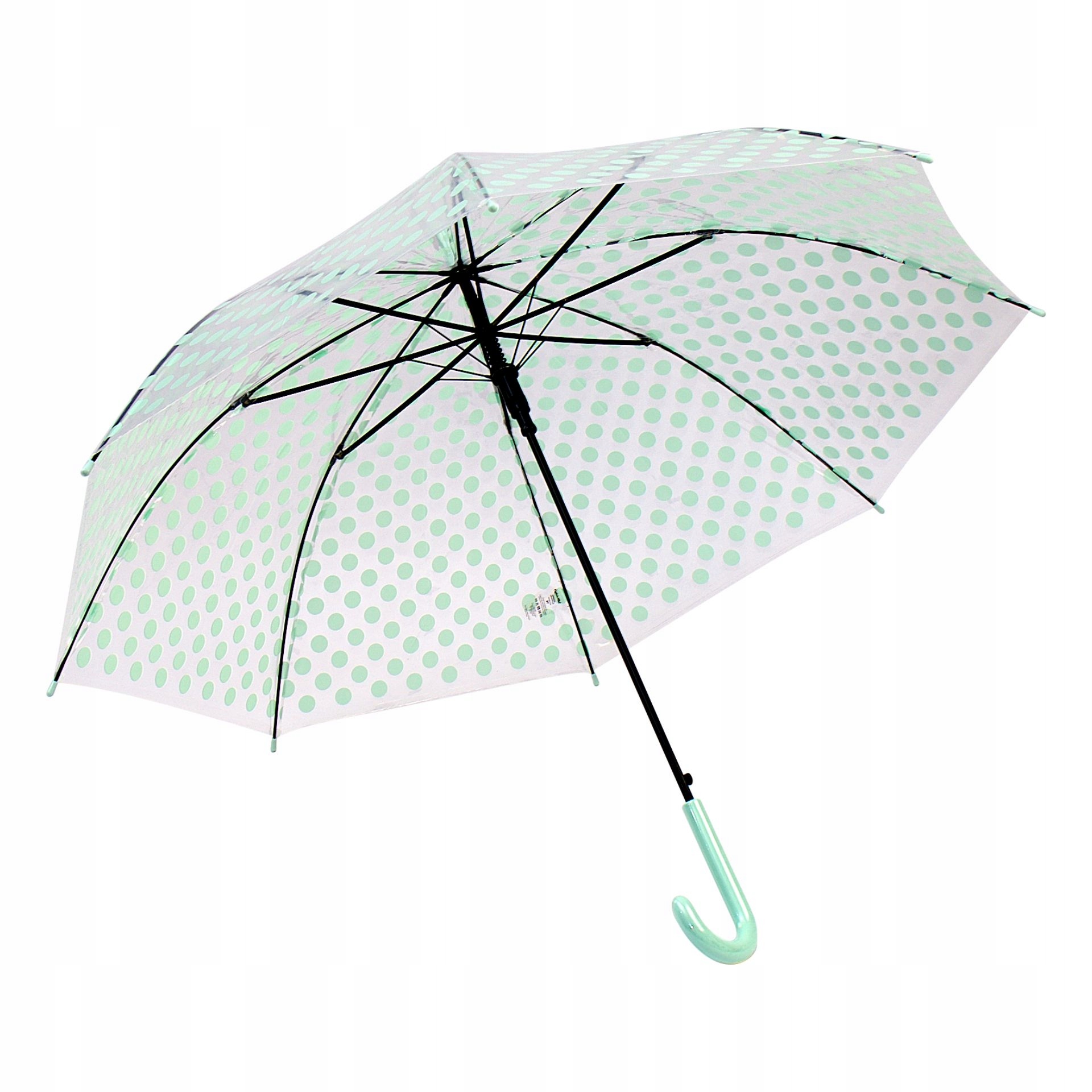 

Parasol transparentny kropki miętowy Captain Mike