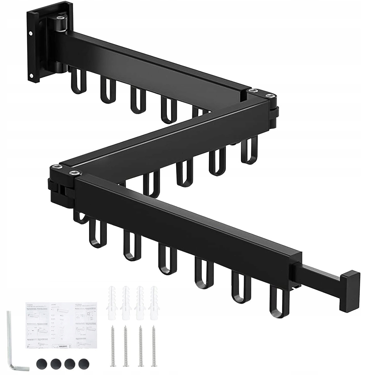 Levně Výsuvný Věšák Na Oblečení Do Zdi 120 CM, Hliníkový