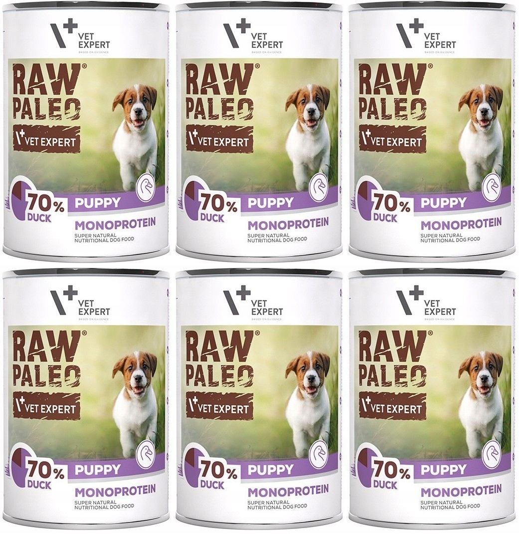 Levně VetExpert Raw Paleo Puppy Duck 6 x 400 g