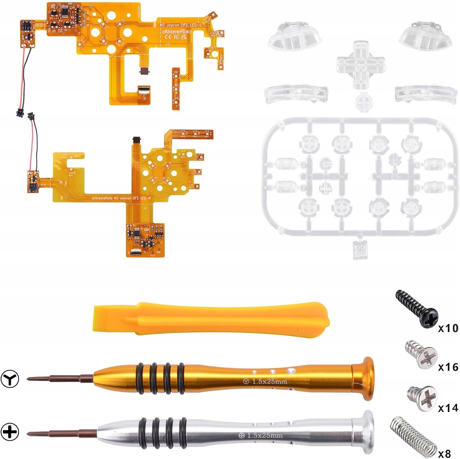 PRZEZROCZYSTE NAKŁADKI ŚWIECĄCE NA PRZYCISKI NA JOYCONY DO NINTENDO SWITCH