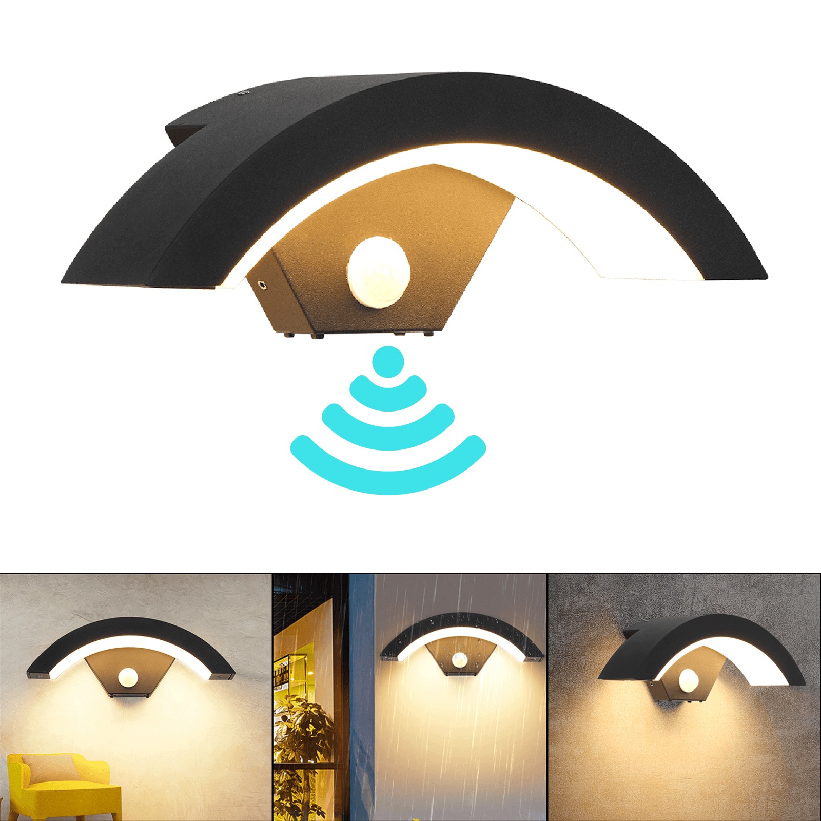 18W venkovní nástěnné svítidlo Led Fasádní lampa Zahradní pohybový senzor IP65