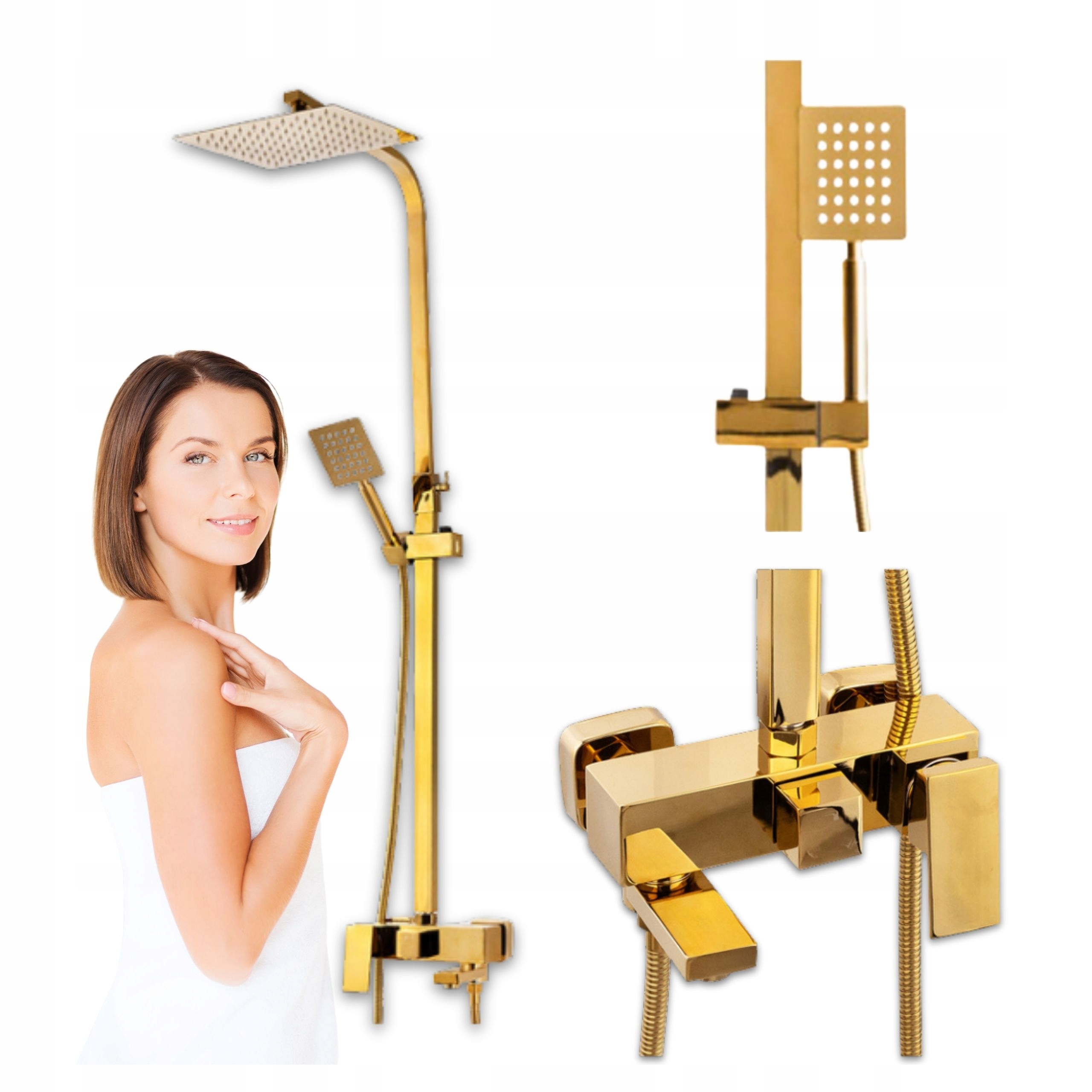 Sprchový Set Na Omítku Cubo Zlatý