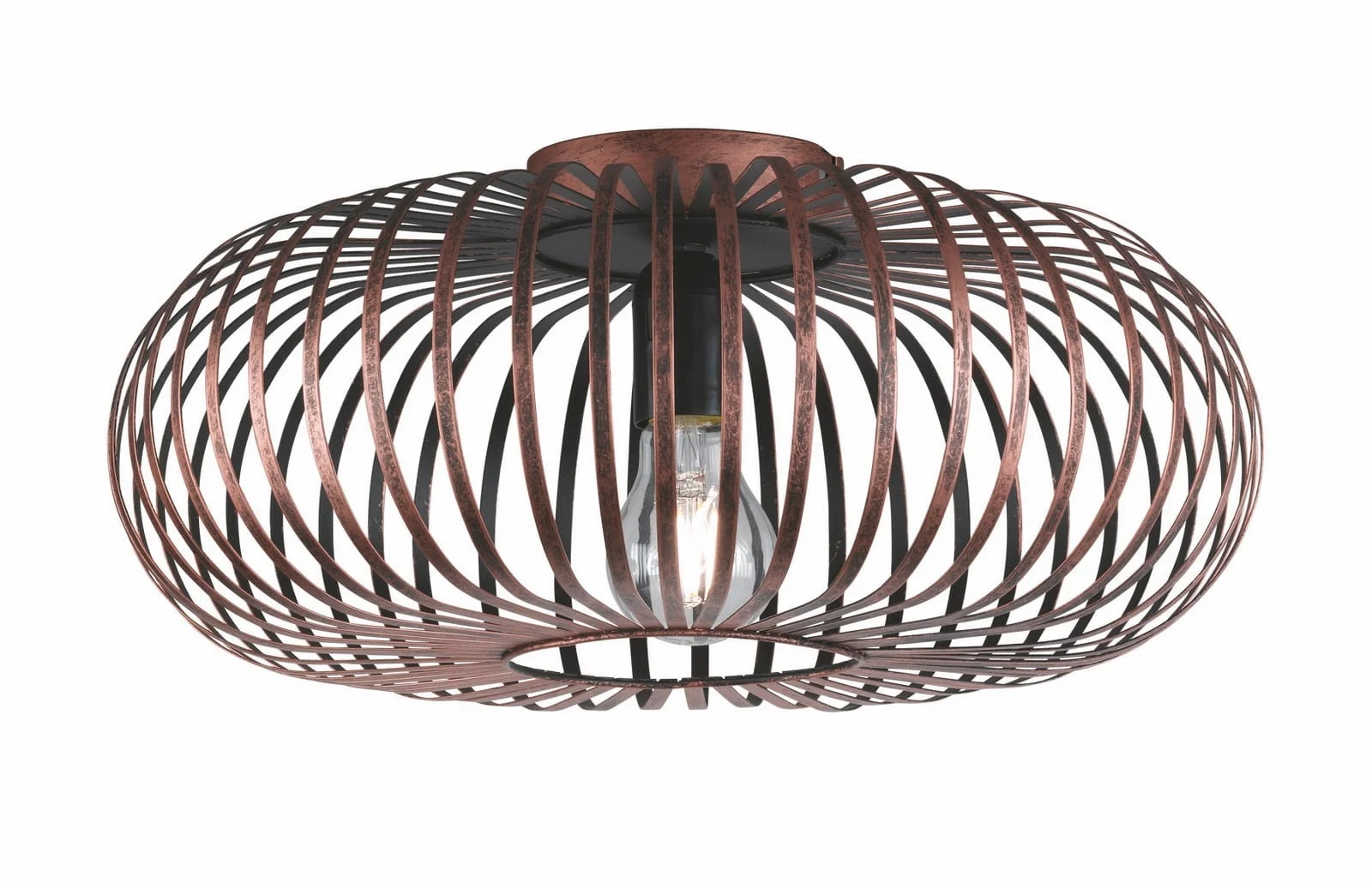 Stropná lampa medený kov starožitná Trio