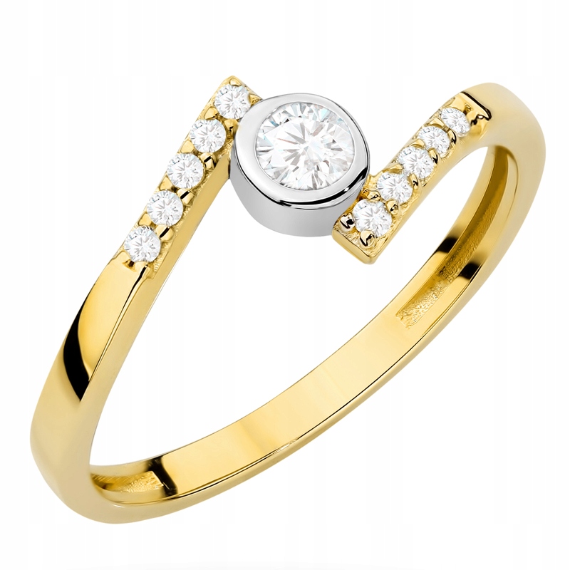 Zlatý Prstýnek ryzosti 585 Klasický s zirkony 14k vel. 18