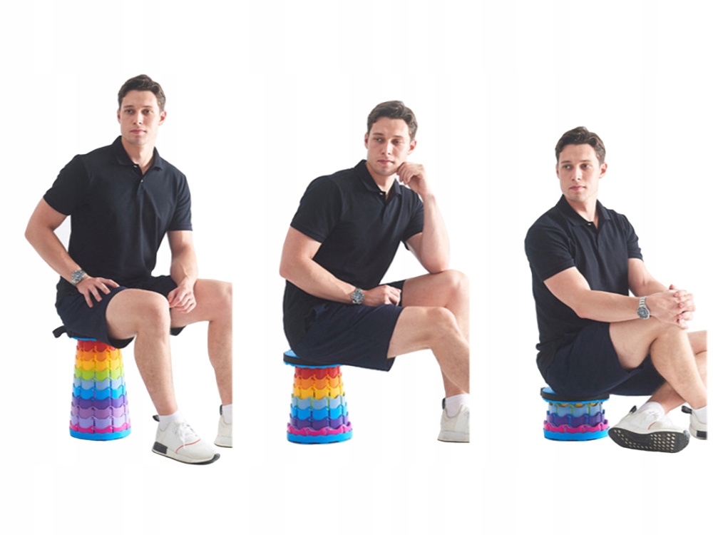 SKŁADANE PRZENOŚNE KRZESŁO TABORET STOŁEK KEMPINGOWY TELESKOPOWY KOLOROWY Kod producenta Turystyczny taborecik wędkarski kolorowy