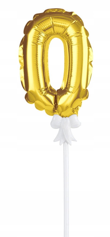 

Balonik urodzinowy na tort liczba 0 złoty 12,5 cm