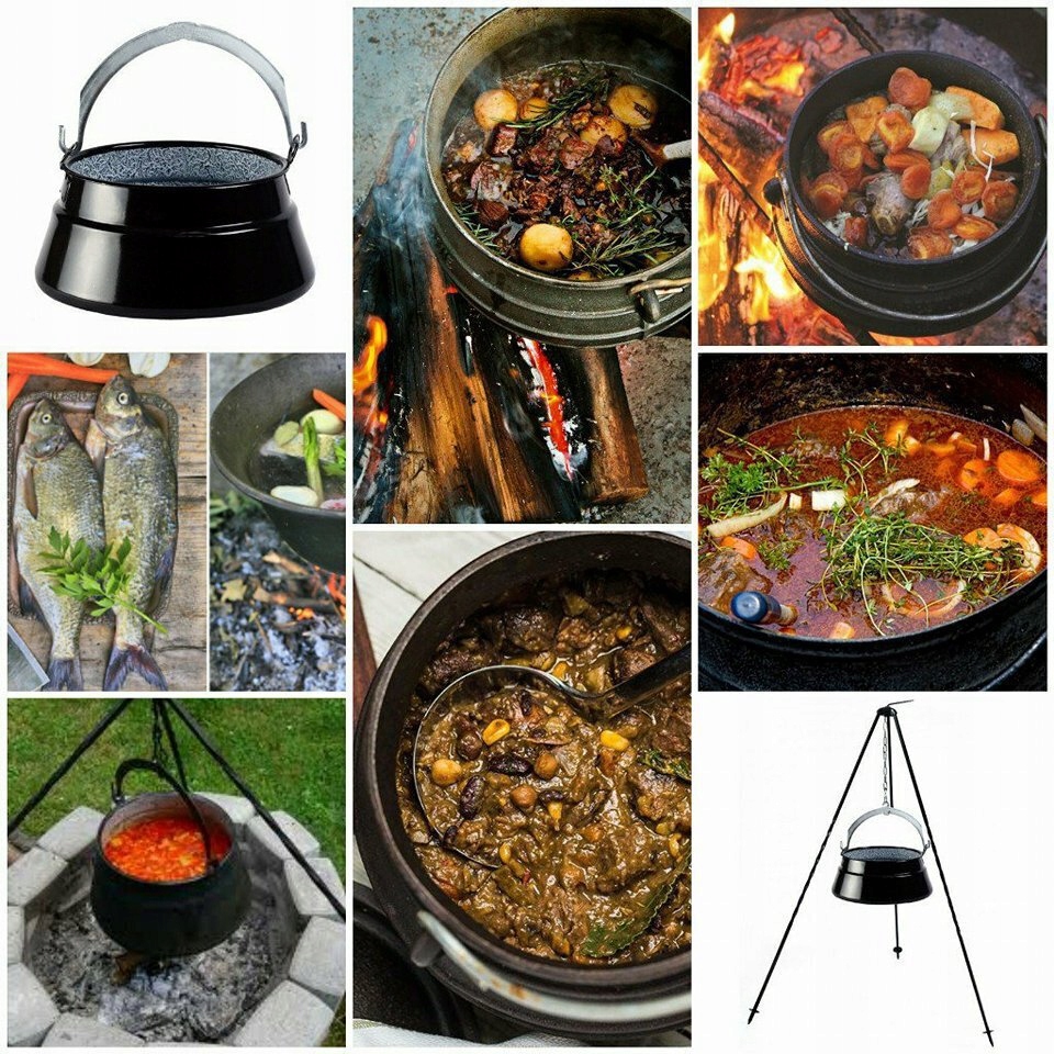 KOCIOŁEK WĘGIERSKI EMALIOWANY GRUBA STAL 6L STOJAK Kod producenta krf6