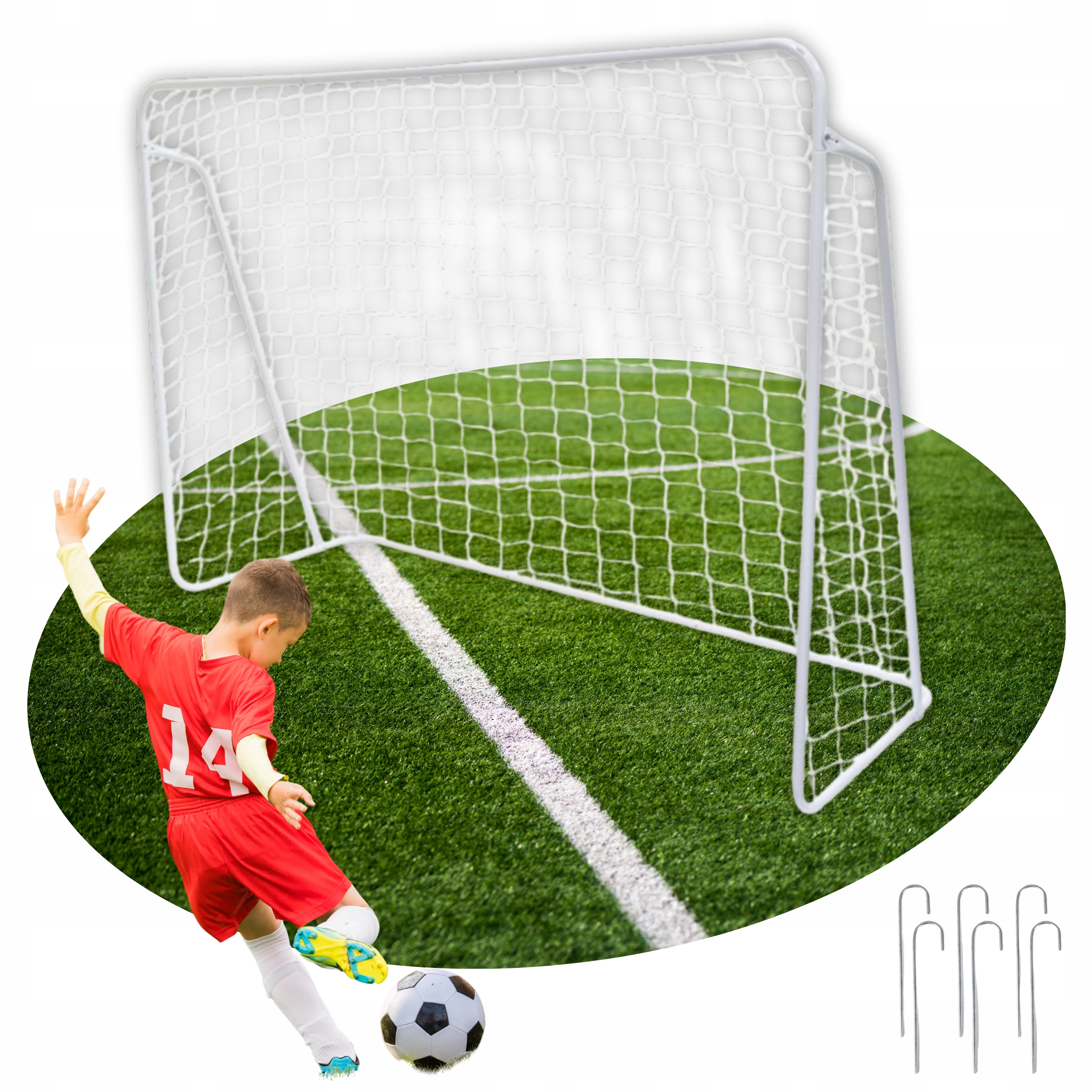 DUŻA METALOWA BRAMKA PIŁKARSKA TRENINGOWA OGRODOWA 300X200 SIATKA ŚLEDZIE