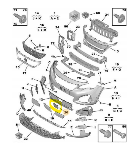 PEUGEOT 5008 3008 2016- | KRATKA OSŁONA ATRAPA ZASLEPKA RADARU W ZDERZAKU Stan opakowania oryginalne