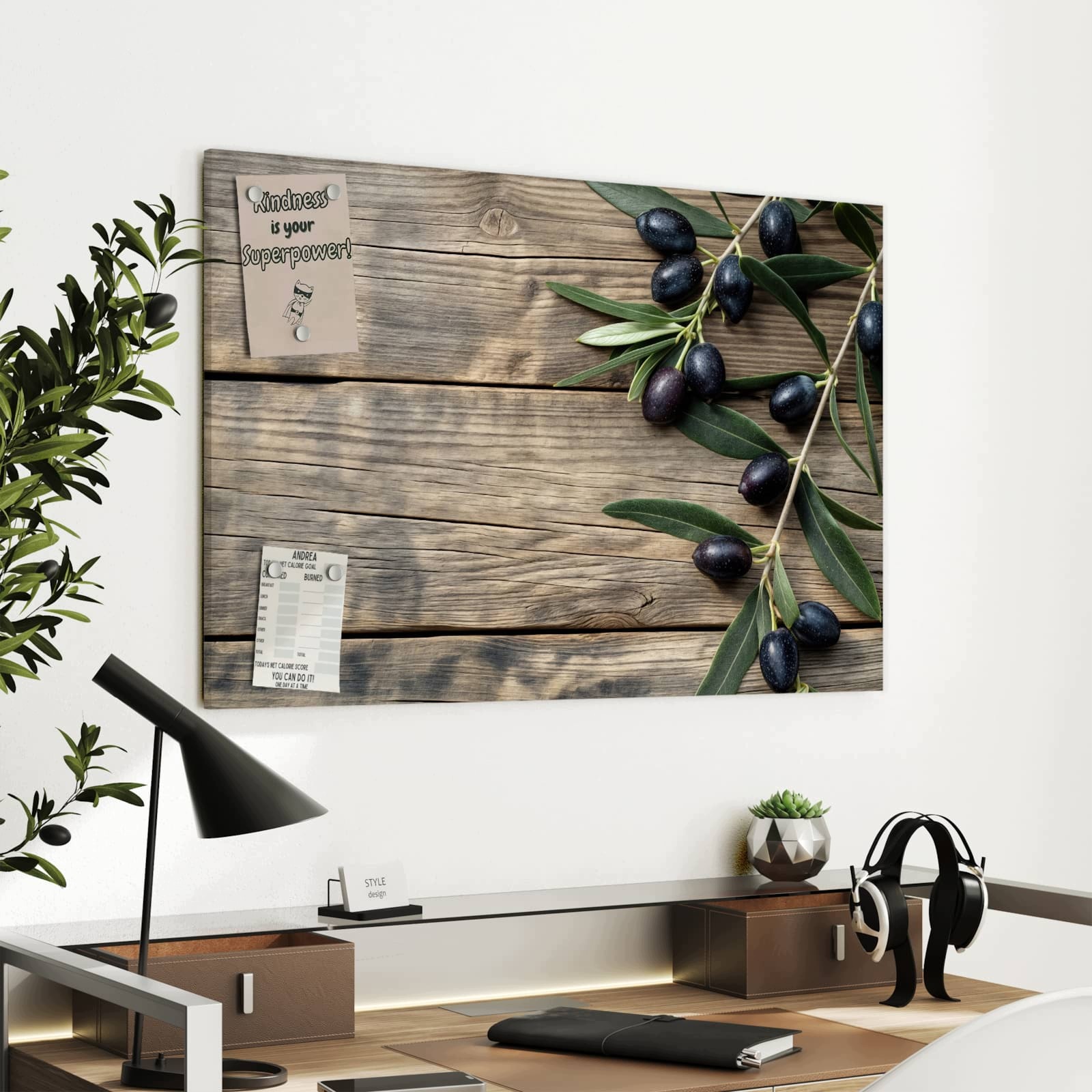 Magnetická tabule Dřevěný stůl Olivy 90 × 60 cm