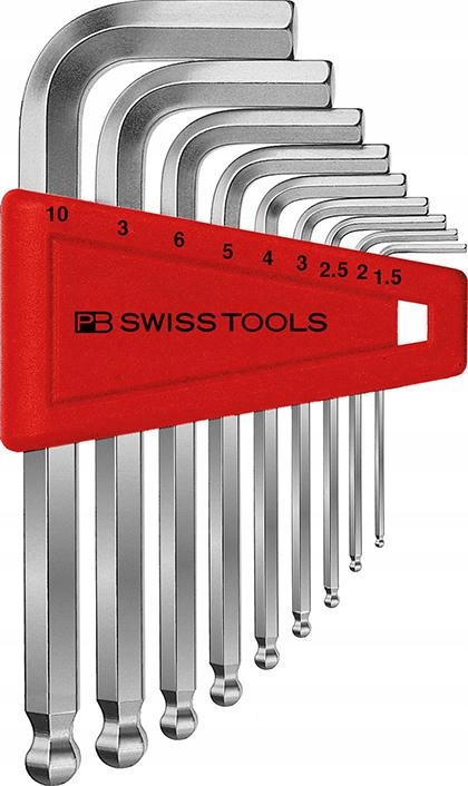 Sada kľúčov uhol. imbusy 9-dielna 1,5-10 mm guľová koncovka Pb Swiss Tools