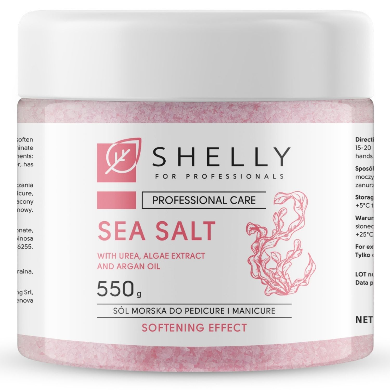 Mořská sůl na nohy, pedikúru a manikúru s řasami Shelly 550 g