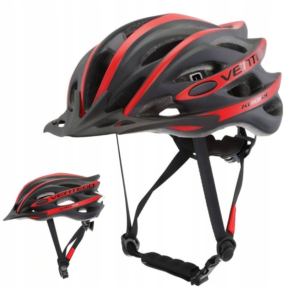 Cyklistická přilba Kross Ventego M 54-58 cm Ventilační otvory Červeno-černá