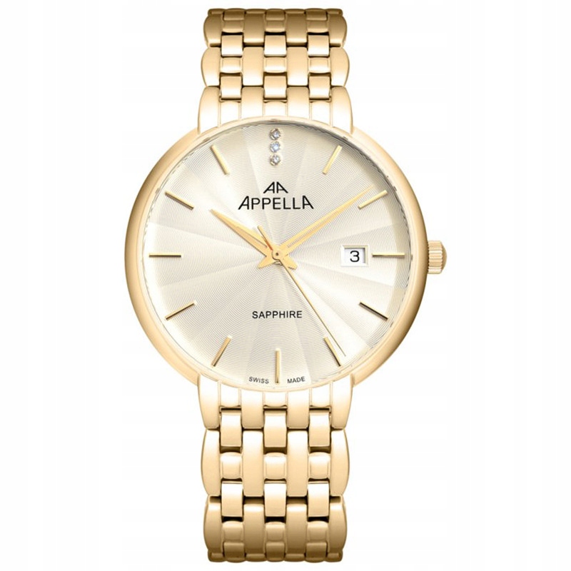 Pánské Hodinky Appella L12000.1111DQ zlatý náramek