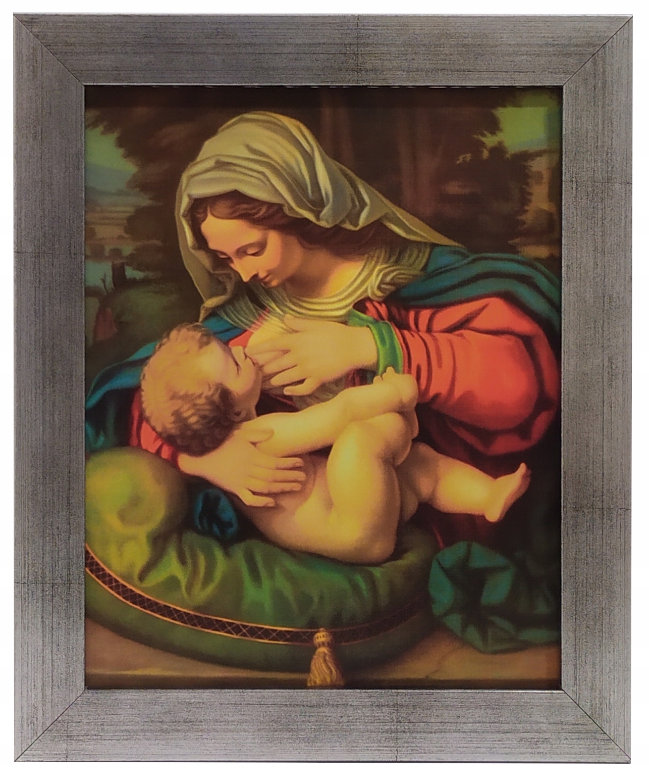 OBRAZ ŚWIĘTY MATKA BOSKA BOŻA KARMIĄCA 25X30 RAMA