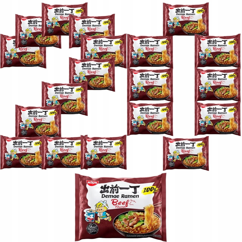 Levně 20 x Instantní polévka Demae Ramen Beef Hovězí maso 100 g Nissin
