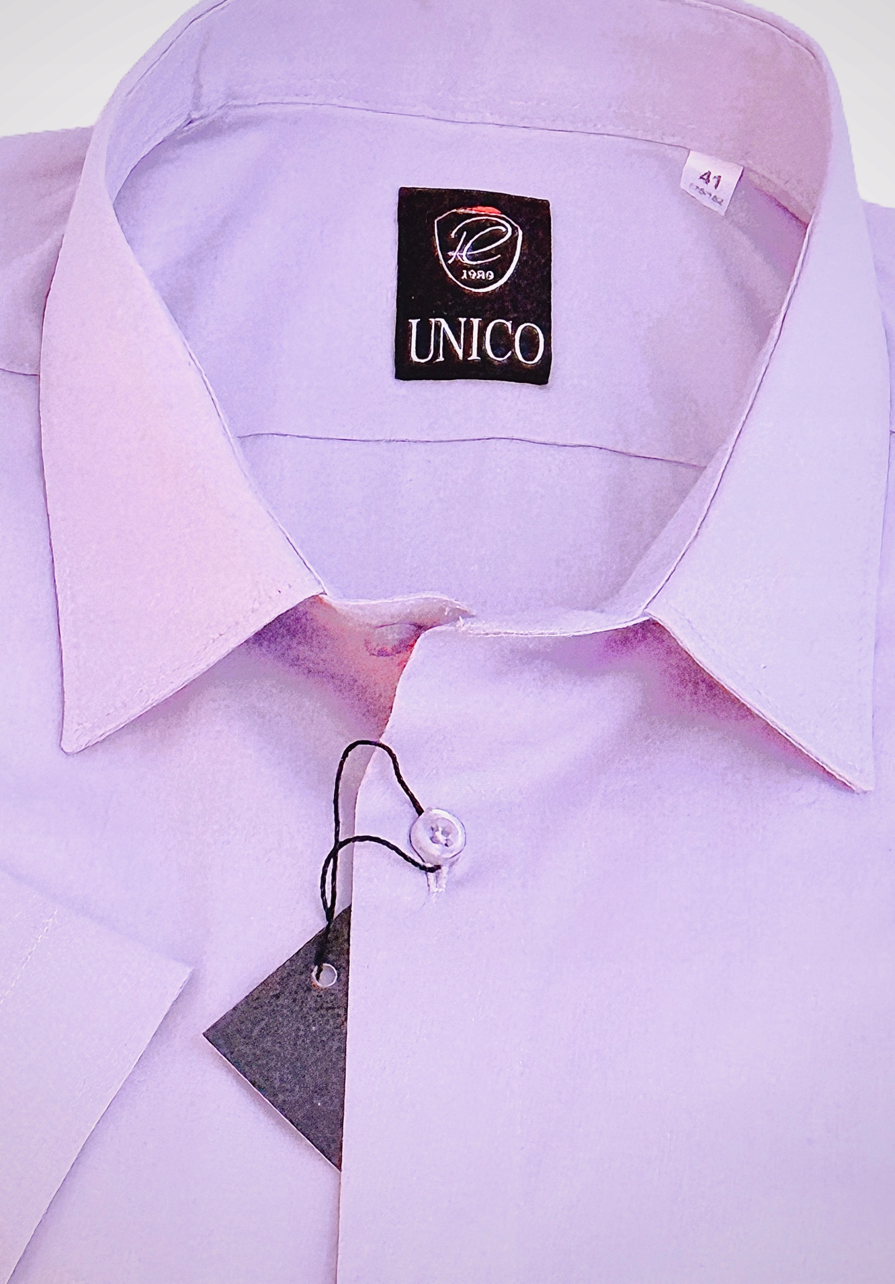 Unico R.c. pánská slim košile Fialová s krátkým rukávem 43 176/182 S/S/Lycra/4