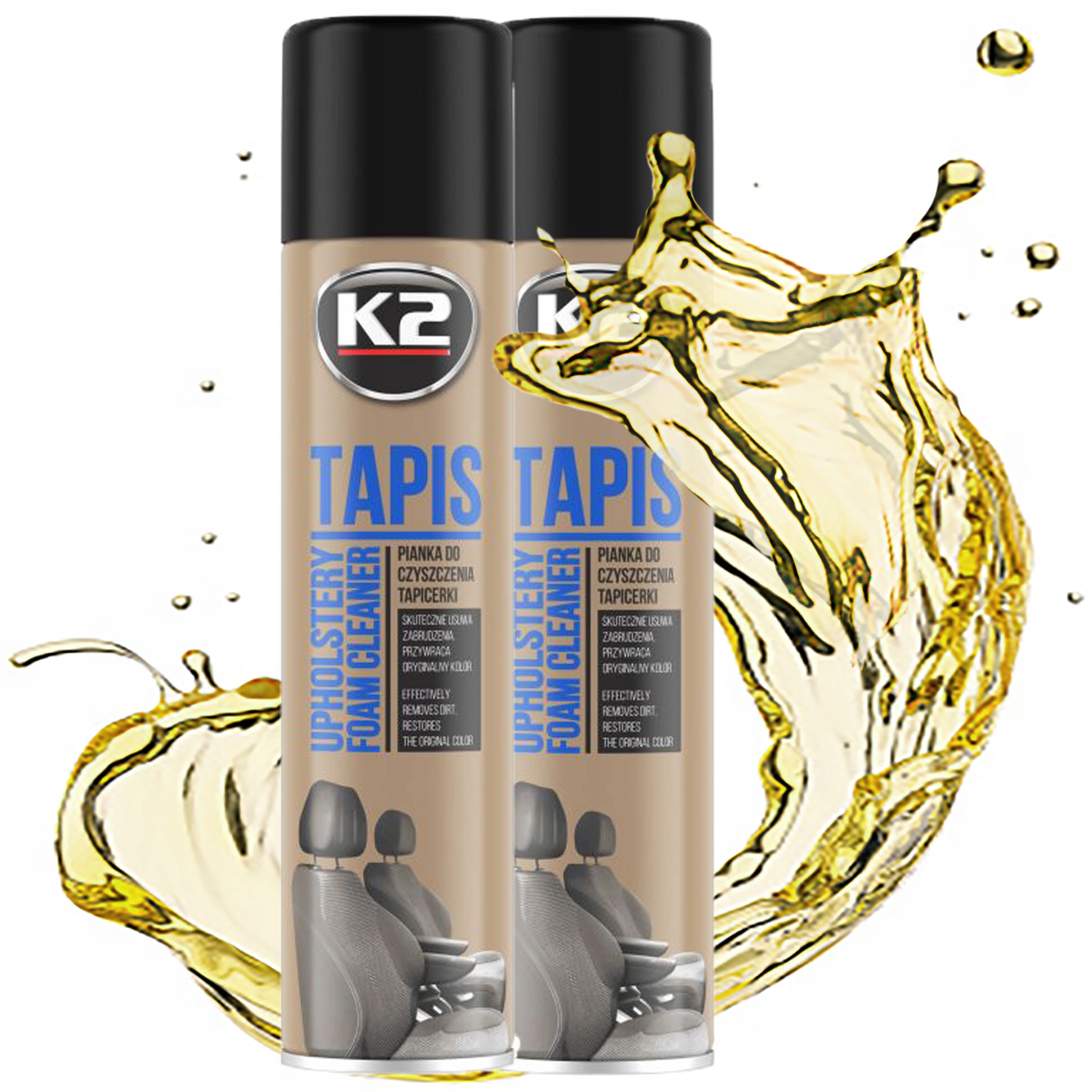 Pianka Płyn Do Prania Czyszczenia Tapicerki Usuwa Plamy K2 Tapis Spray x2