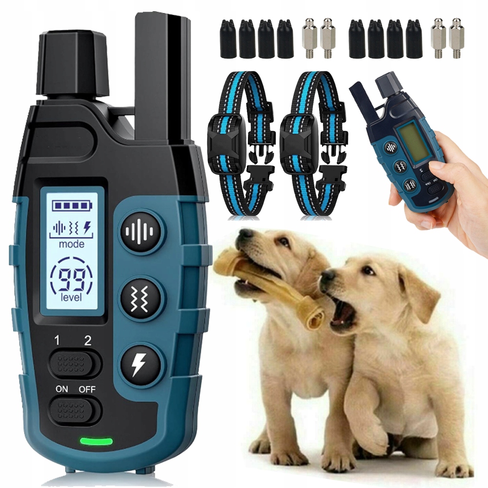Elektrický Výcvikový Obojek Pro Psy, Voděodolný, Výcvikový Obojek Pro Psy, Dálkové Ovládání 3300 Ft