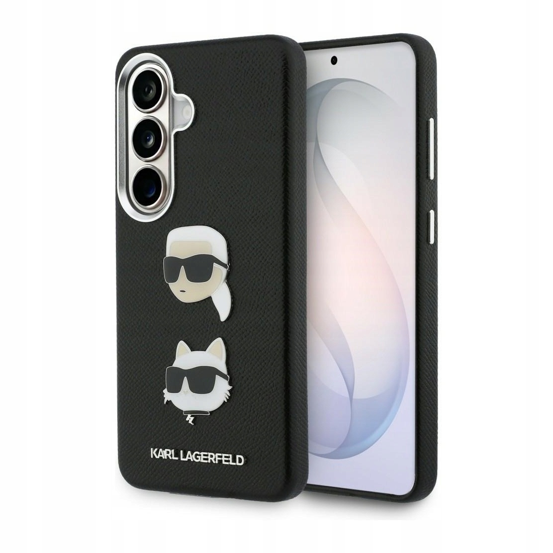 Pouzdro pro Samsung S26+ Karl Lagerfeld Saffiano Double Heads Metal, černé