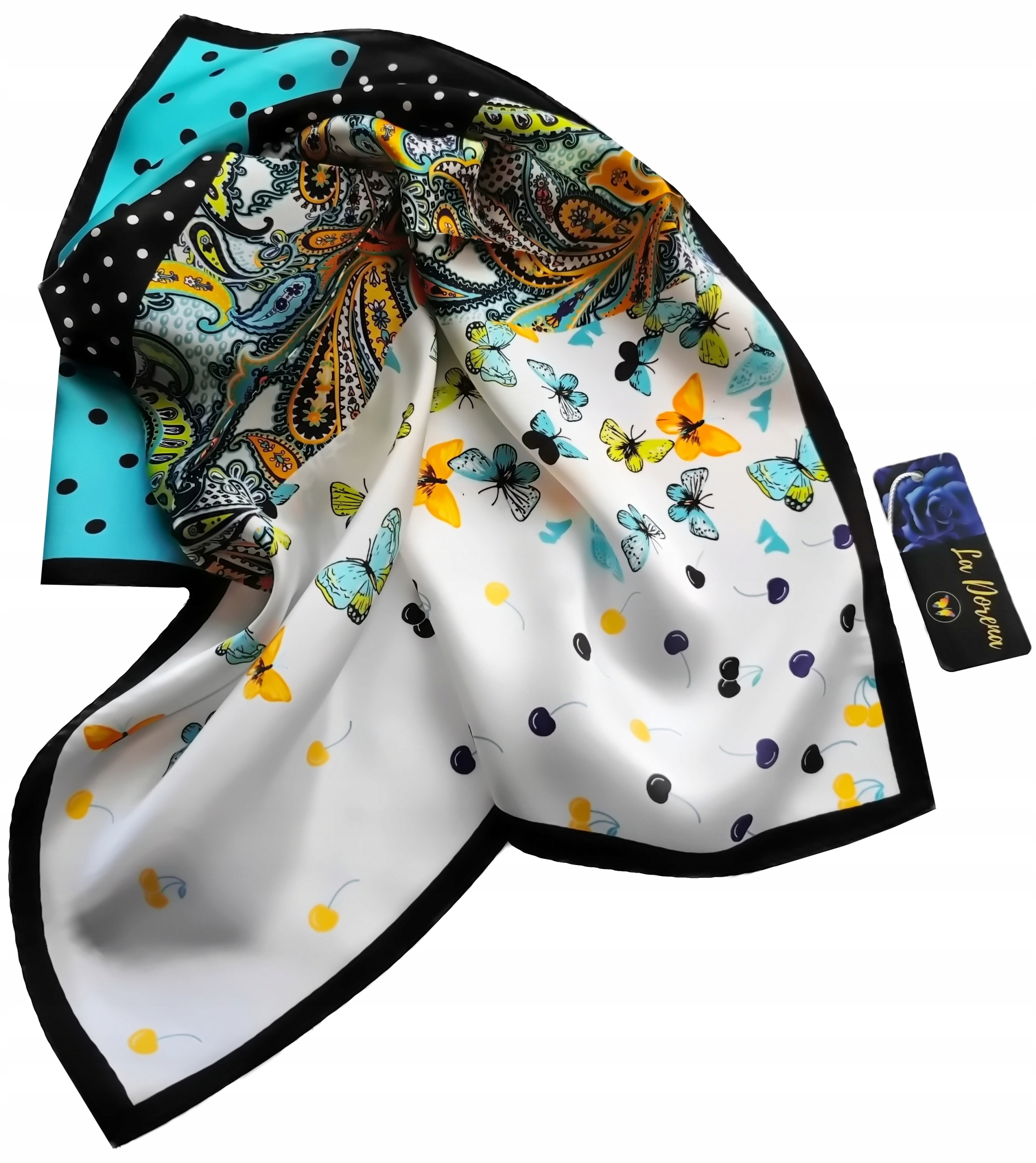 100% JEDWAB MARKOWA APASZKA CHUSTA JAKOŚĆ PREMIUM+ Marka LADORENA