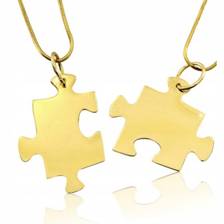 

Komplet Złote Wisiorki Dwa Puzzle Próba 333 Grawer