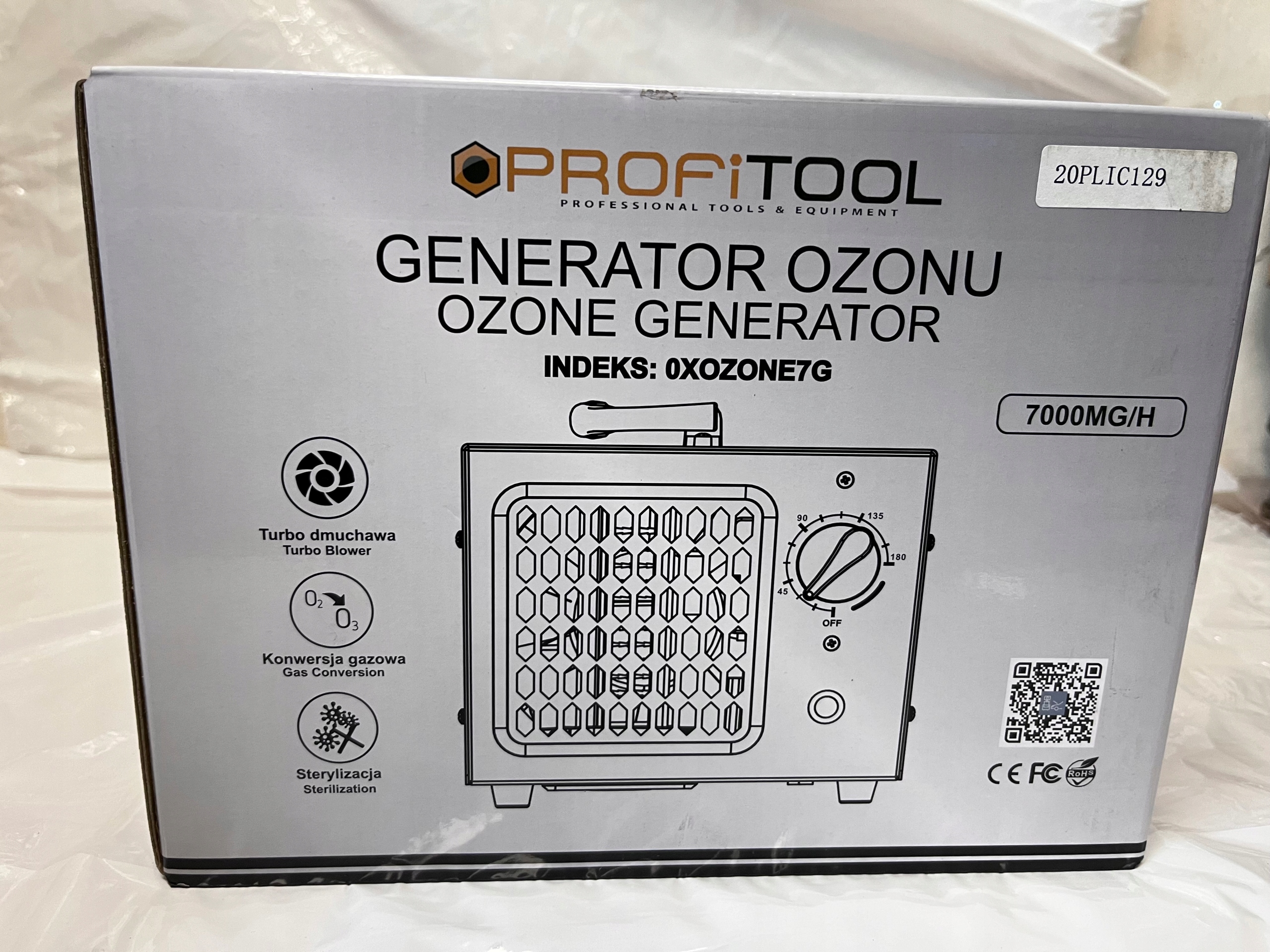 GENERATOR OZONU OZONATOR PROFITOOL 7g/h profesionalny MOCNY Marka PROFITOOL