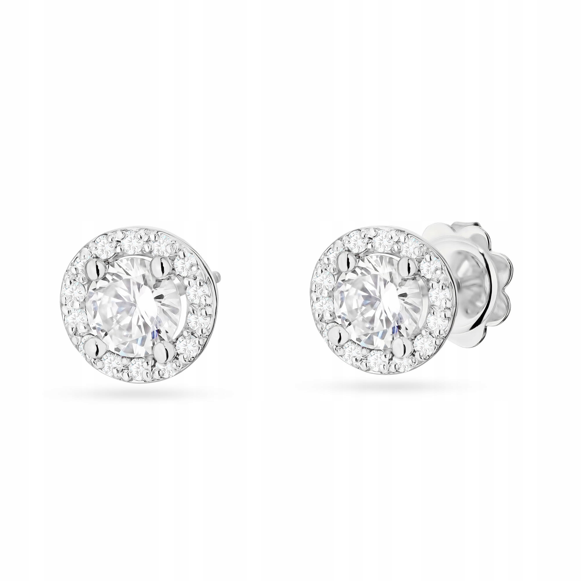 Kolczyki z białego złota Diament Laboratoryjny 2 x 0,50ct próba 585