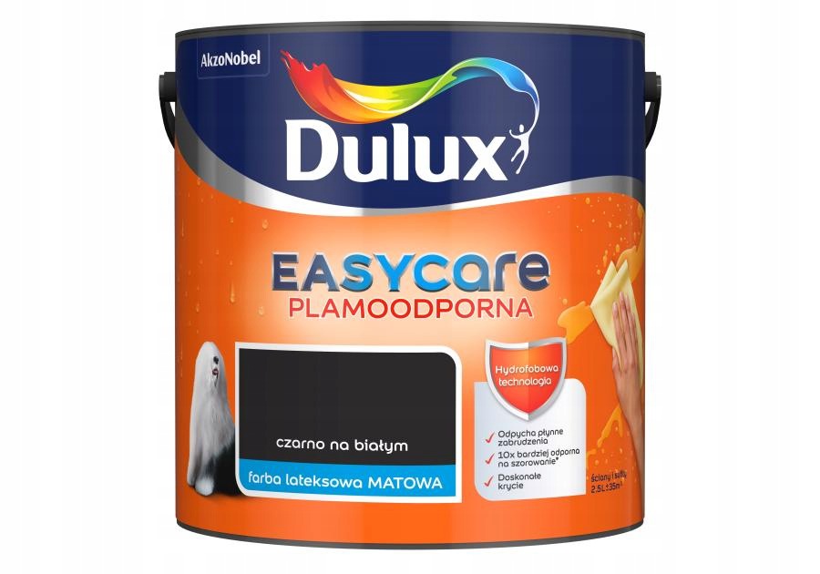Dulux Easy Care Barva Odolná Vůči Skvrnám Černá Na Bílém 2,5 L