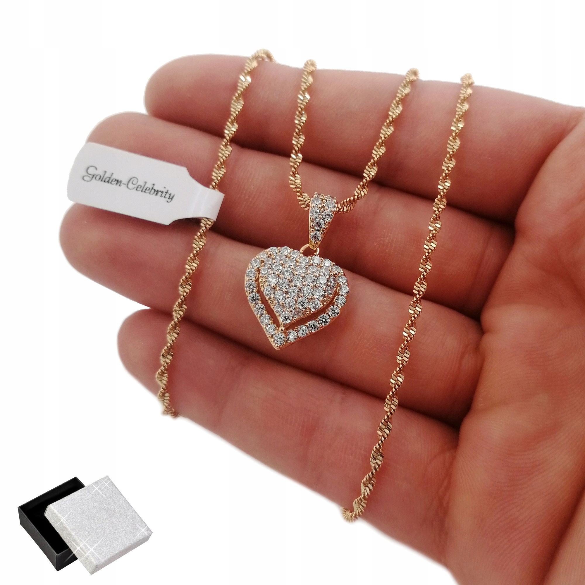 

Złoty Naszyjnik Swarovski 18 Karatów Gwarancja