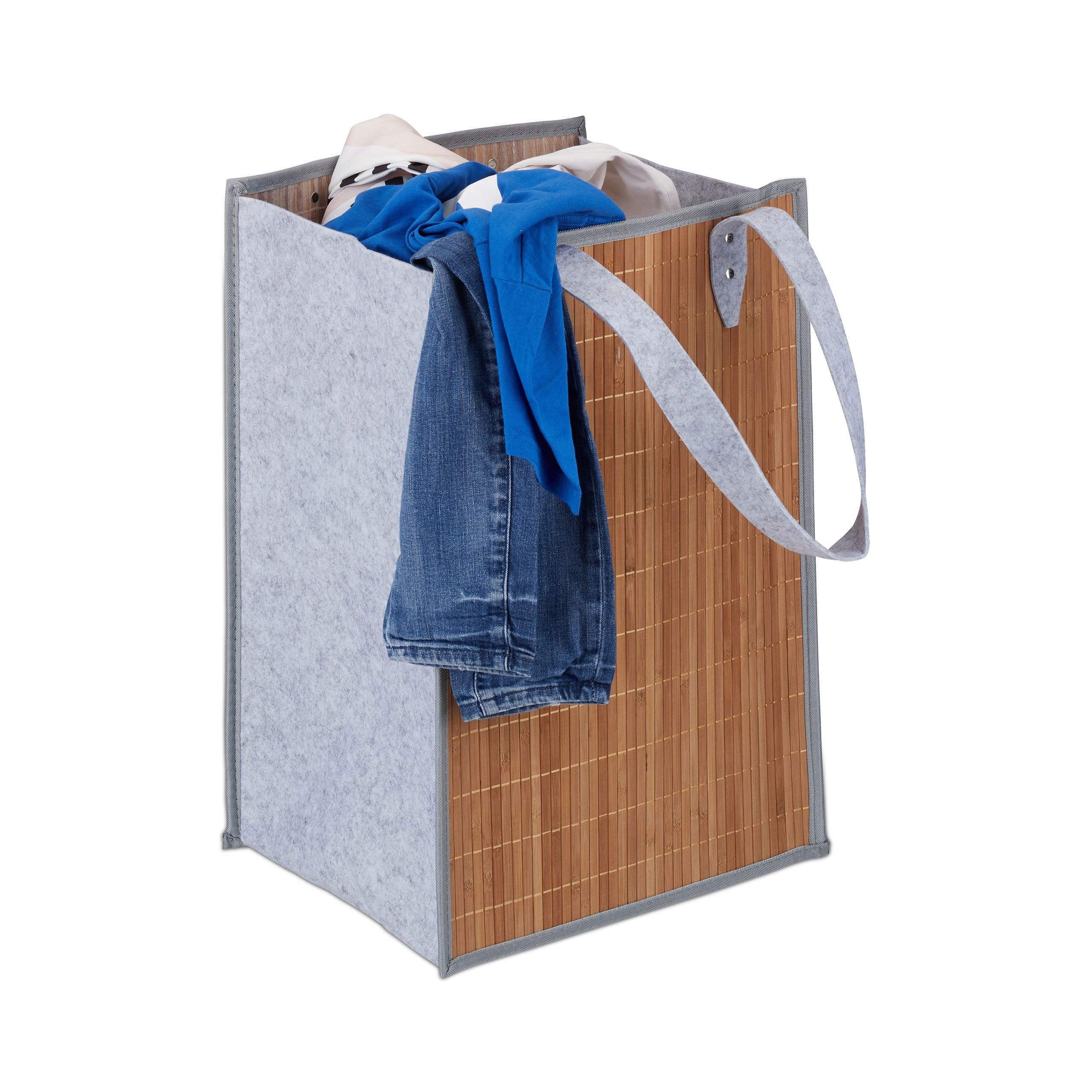 

torba kosz Na Pranie składany Bambus Filc duży 70L