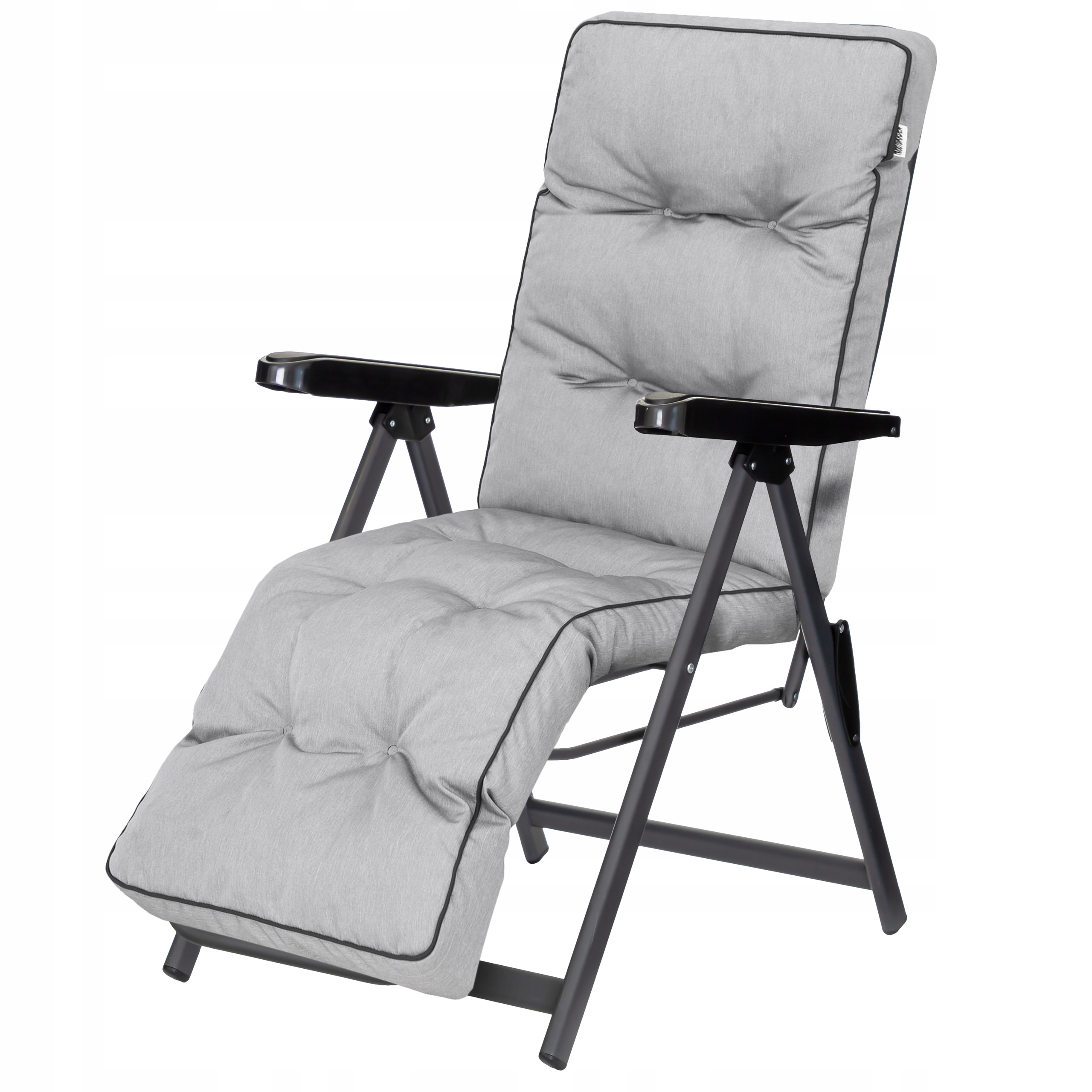 Skladací záhradný ležadlo s vankúšom plážové kreslo s reguláciou Hobbygarden