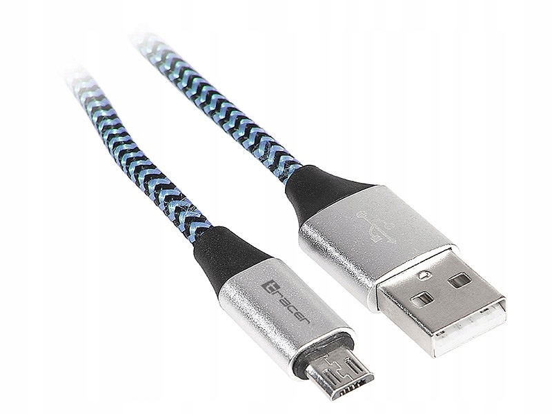 

Kabel Usb 2.0 Am - micro oplot black - blue 1,0m