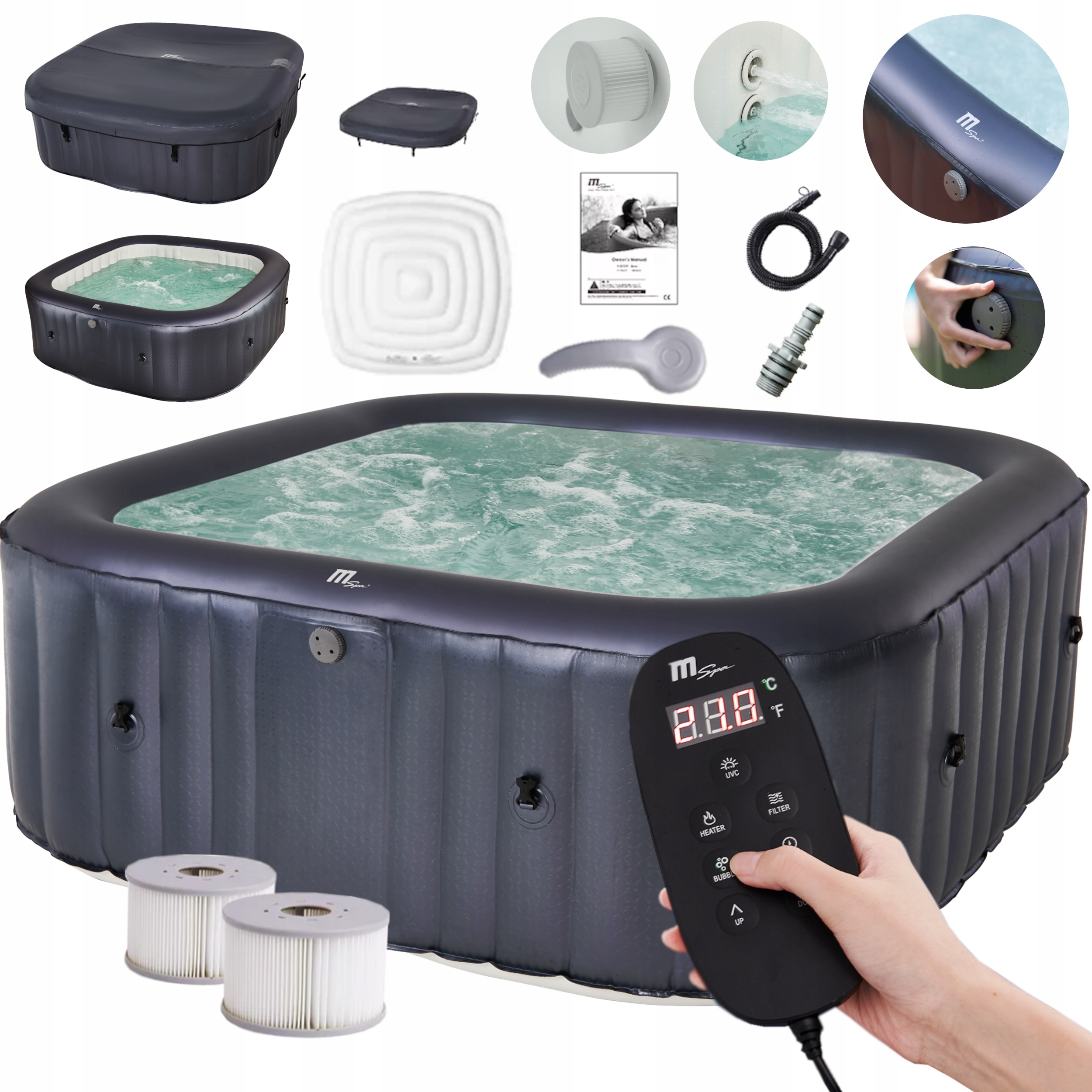 BASEN SPA DMUCHANE Z HYDROMASAŻEM RELAKS ODPOCZYNEK MASAŻ OTIUM 6 OS