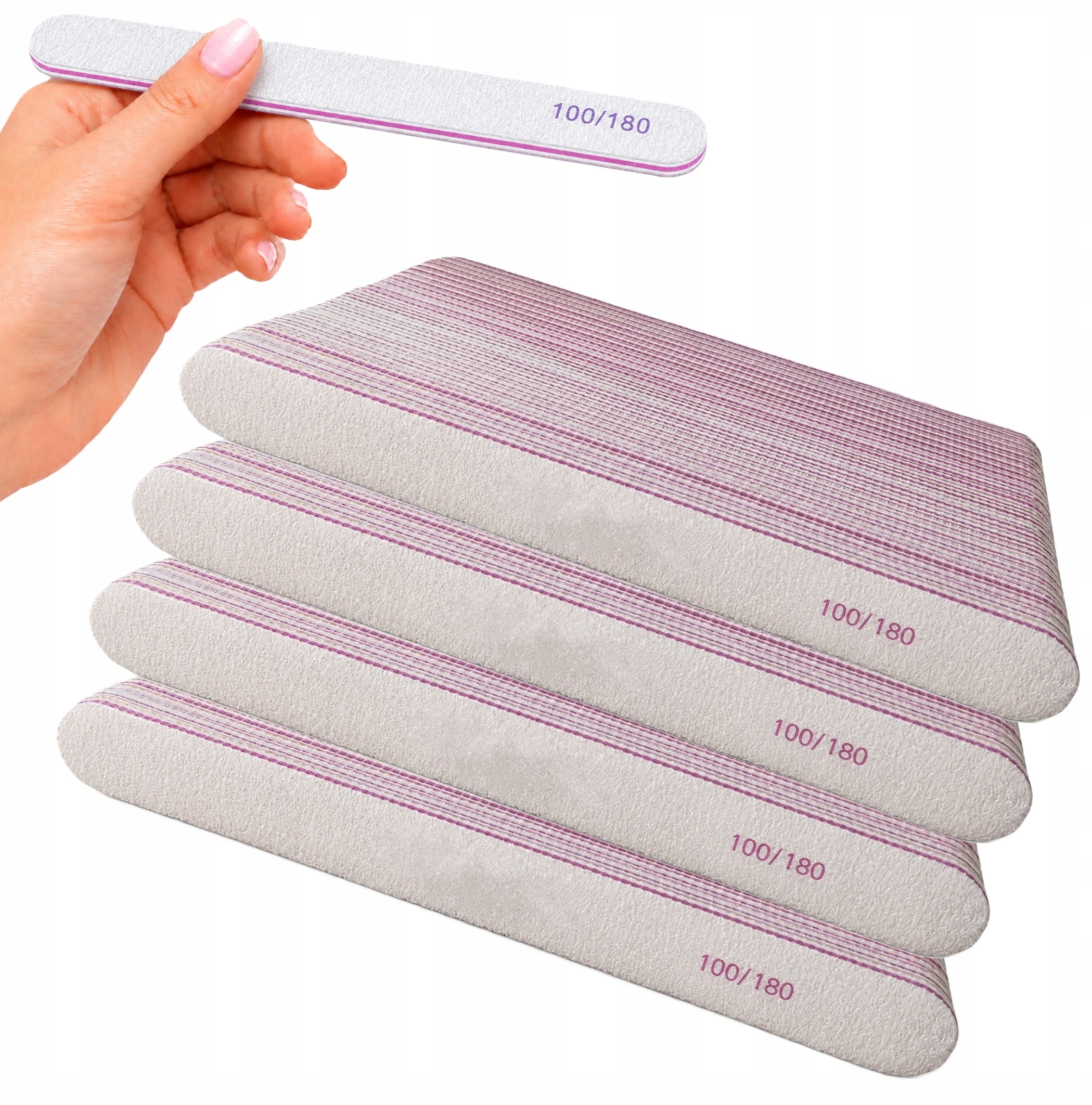 Pilnik do obróbki Paznokci Prosty 100/180 Manicure Pedicure żel akryl
