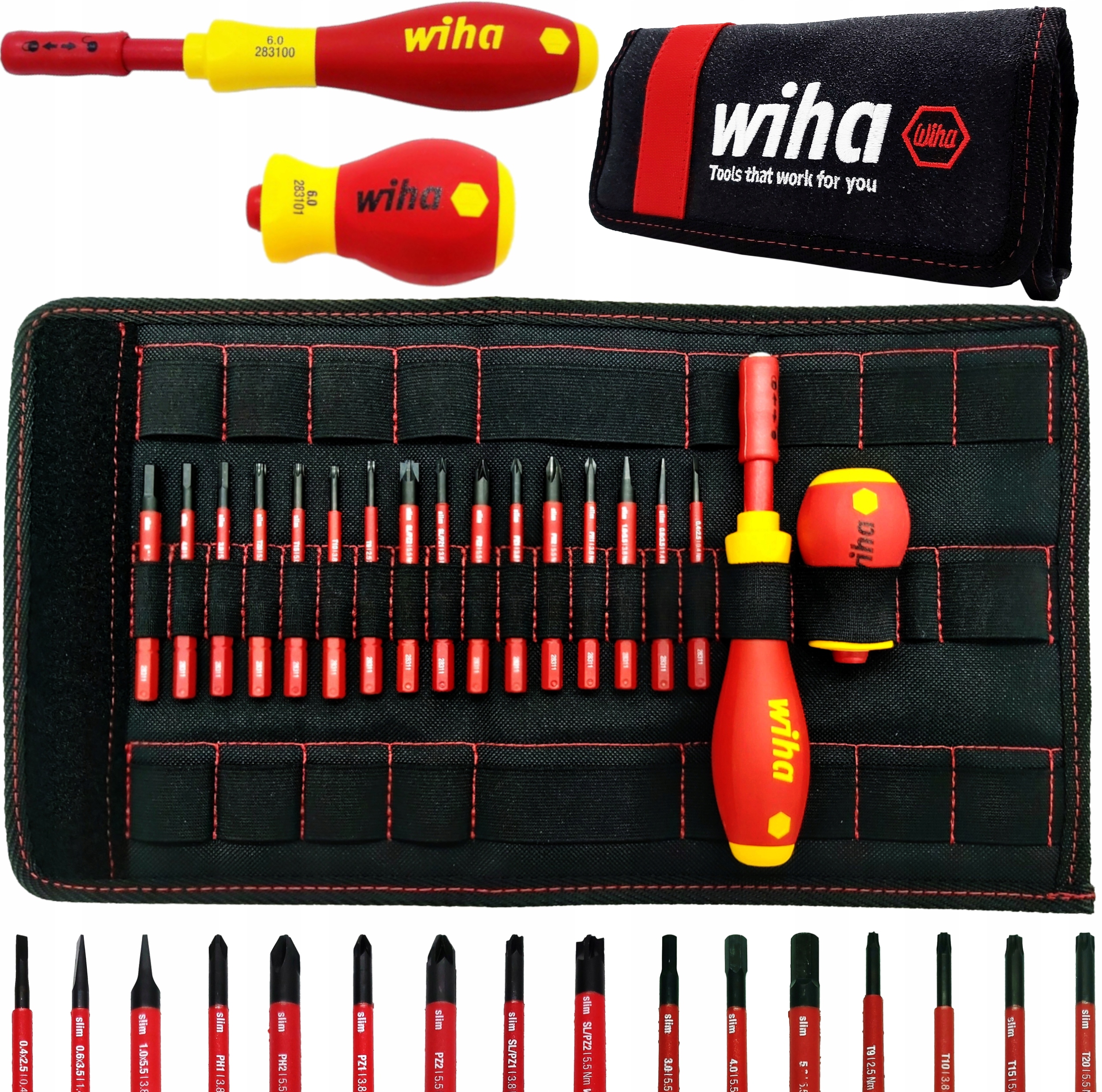 ZESTAW WKRĘTAKÓW I BITÓW VDE SLIMVARIO WIHA 41231