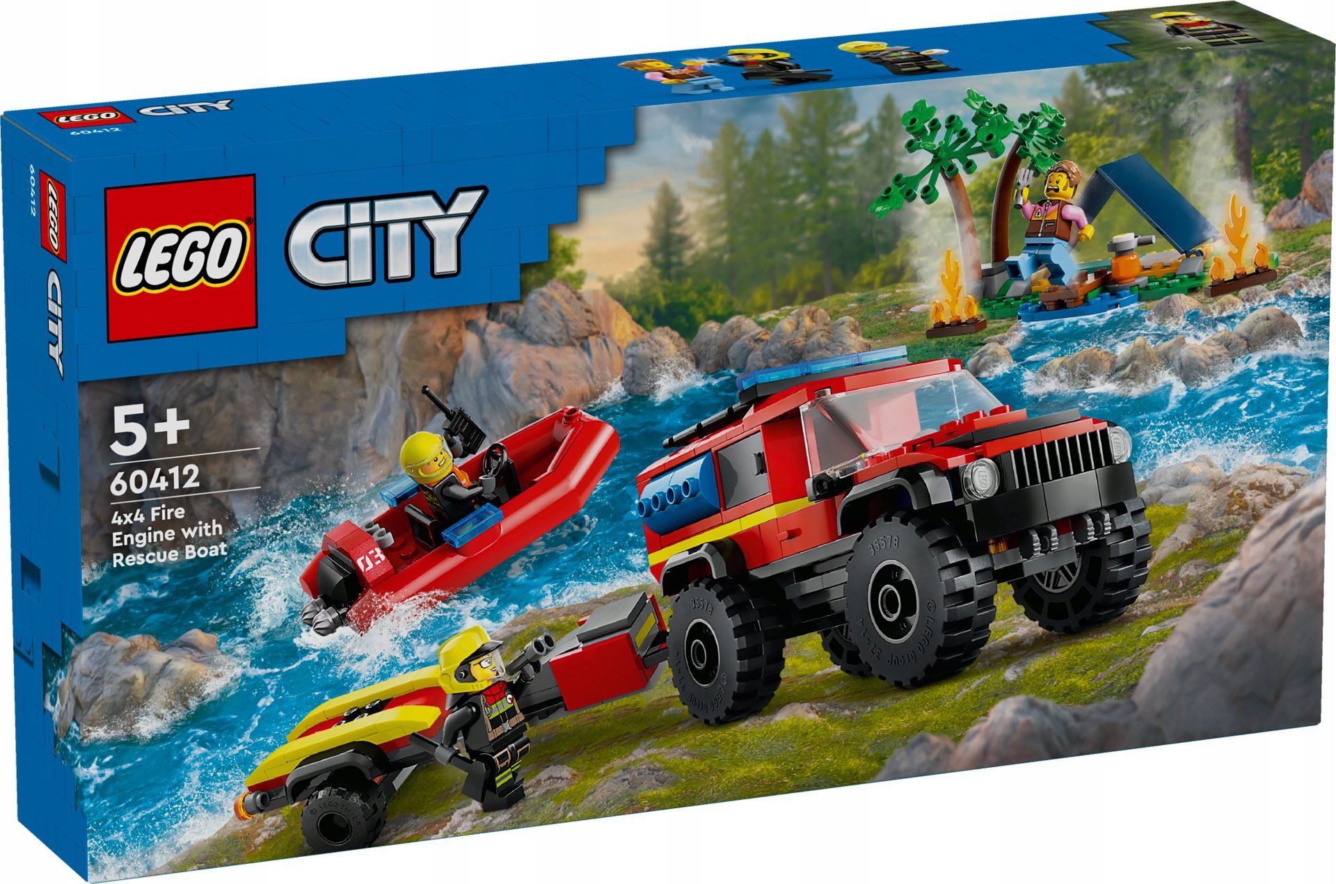 LEGO 60412 CITY - TERENOWY WÓZ STRAŻACKI Z ŁODZIĄ RATUNKOWĄ
