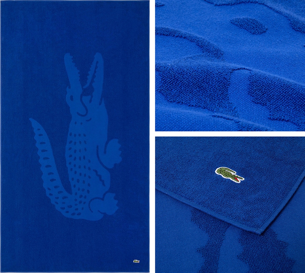 Ręcznik Plażowy Lacoste Cosmiqu Beach Towel Frotte Bawełna Blue 90x160 CM