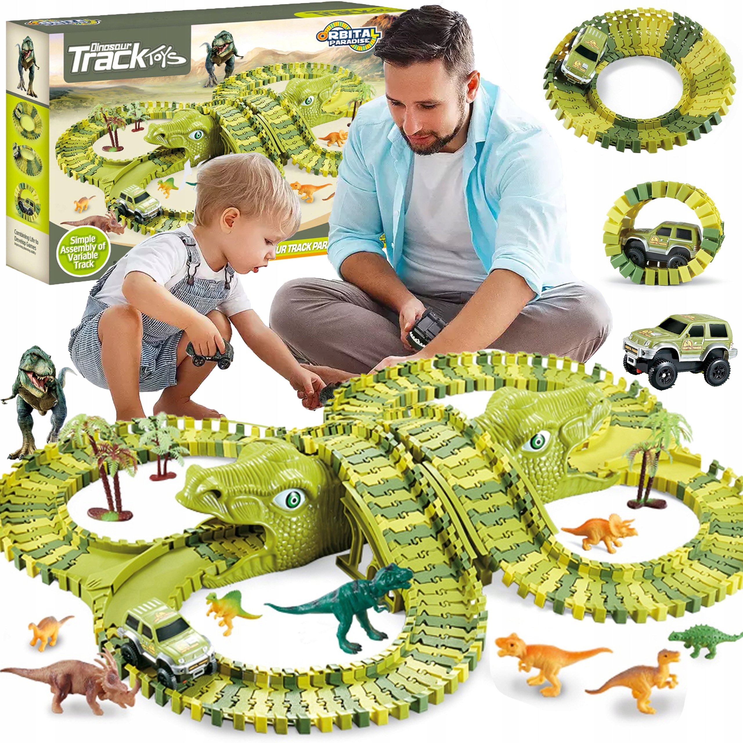 

Tor Wyścigowy XXXL Dinozaur Dino Park 229 el.
