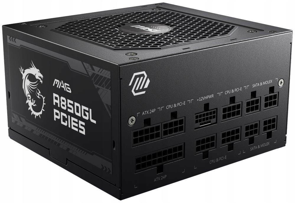 Msi zdroj Mag A850GL PCIE5 II/ 850W/ ATX3.1/ akt. Pfc/ 7 let celk. záruka/