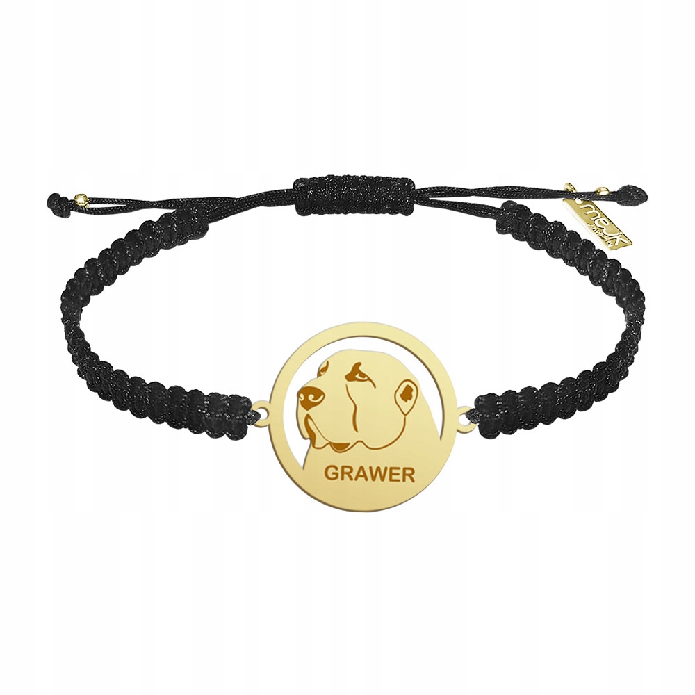 Zlatý náramek se středoasijským ovčákem 925 Makramé Dárek Gravírování