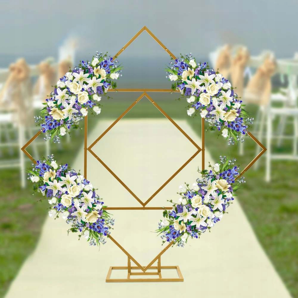 Kovový balónkový oblouk s patkou 200 cm (zlatý)