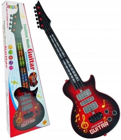 GITARA ROCKOWA DZIECI ŚWIECI GRA STRUNY INSTRUMENT ZABAWKA EDUKACYJNA Kod producenta 0012197
